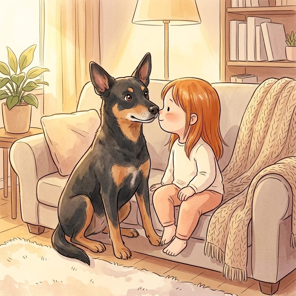 Ein Kind und sein Hund, Nase an Nase